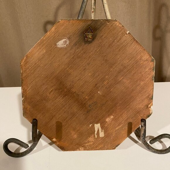 Vtg Octagon Florentine Gold Leaf Wood Wall Art Italy 8x8 Victorian Style - Picture 5 of 6